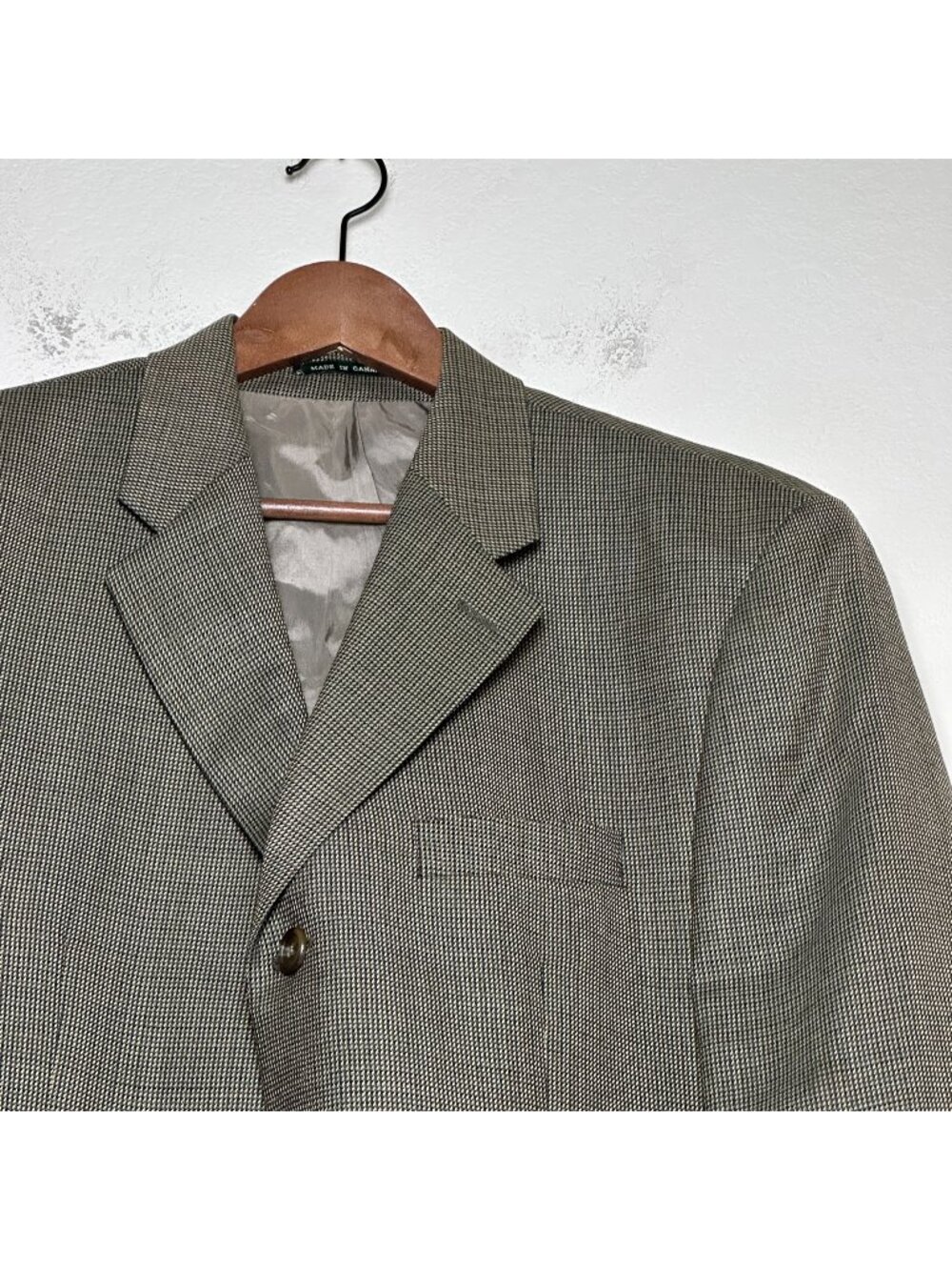 Lauren Ralph Lauren Sport Coat Men 44R Brown Blazer Jacket Houndstooth Preppy